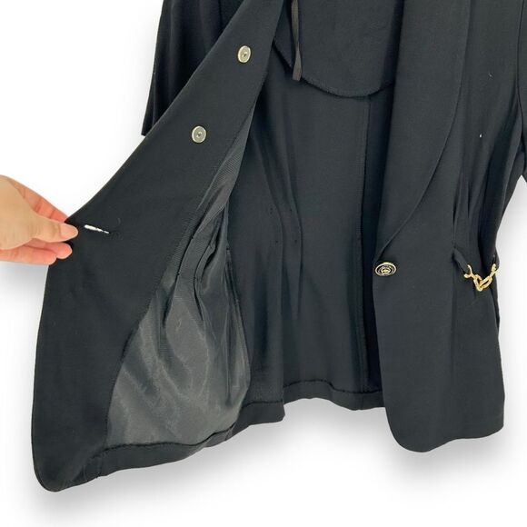Vintage 90s Short Sleeve Hourglass Blazer Jacket Gold Jewelry Fran Fine Style S - Picture 7 of 7